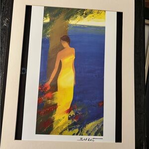 Emile Bellet Beautiful Woman in a Yellow Dress Art Print Park West COA